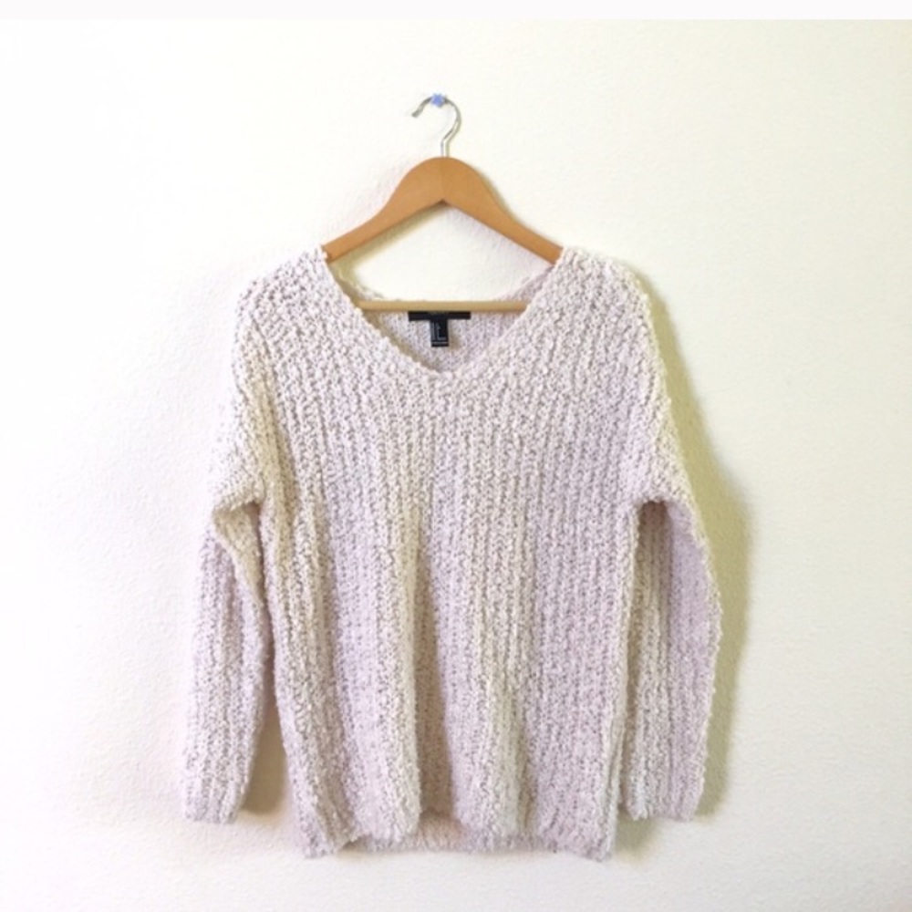 Forever21 textured v neck sweater sz S